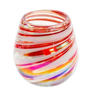Alternate image for Pair of Eco-Friendly Handblown Stemless Wine Glasses Joyous Enchantment