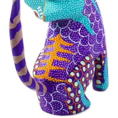 Alternate image for Small Wood Alebrije Figurine Crazy Cat