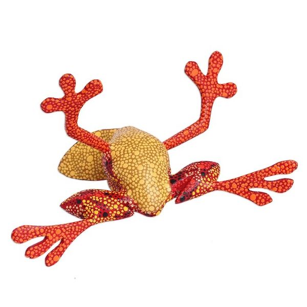 Alternate image for Wood Alebrije Tree Frog Sculpture from Mexico Lithe Tree Frog