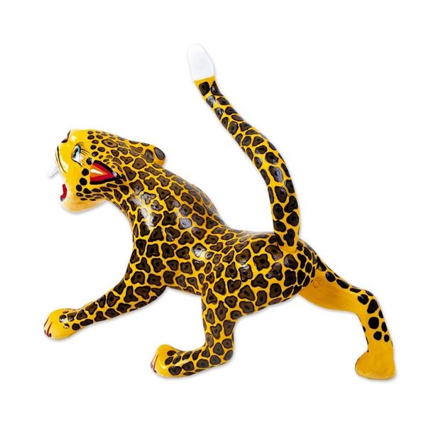 Alternate image for Handmade Wooden Alebrije Statuette Fierce Jaguar