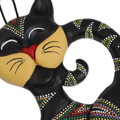 Alternate image for Hand-Painted Ceramic Cat Wall Art from Mexico Cat Friends