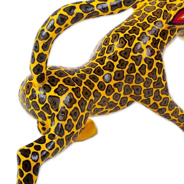 Alternate image for Handmade Wooden Alebrije Statuette Fierce Jaguar