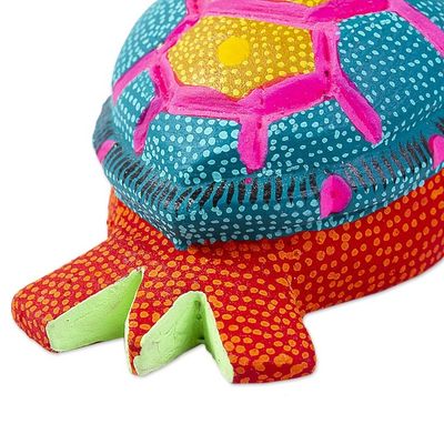 Alternate image for Artisan Crafted Small Alebrije Sculpture Orange Turtle