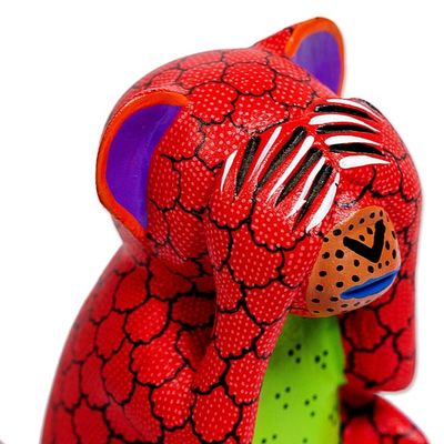 Alternate image for Wood Monkey Alebrije Figure Hiding His Eyes From Oaxaca Monkey in Chaos