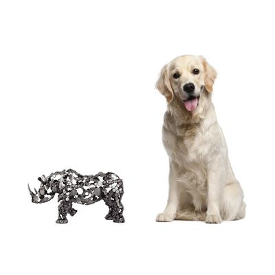 Alternate image for 20-Inch Eco-Friendly Recycled Metal Rhinoceros Sculpture Rustic Rhino