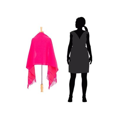 Alternate image for Unique Hot Pink Cotton Patterned Shawl Handwoven in Mexico Hot Pink  Zapotec Treasures