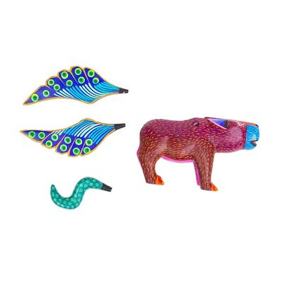 Alternate image for Hand-Painted Folk Art Alebrije Sculpture Winged Jaguar