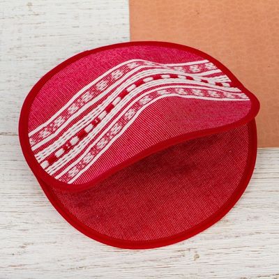 Alternate image for Chili Red Cotton Tortilla Holder from Oaxaca Oaxacan Chili