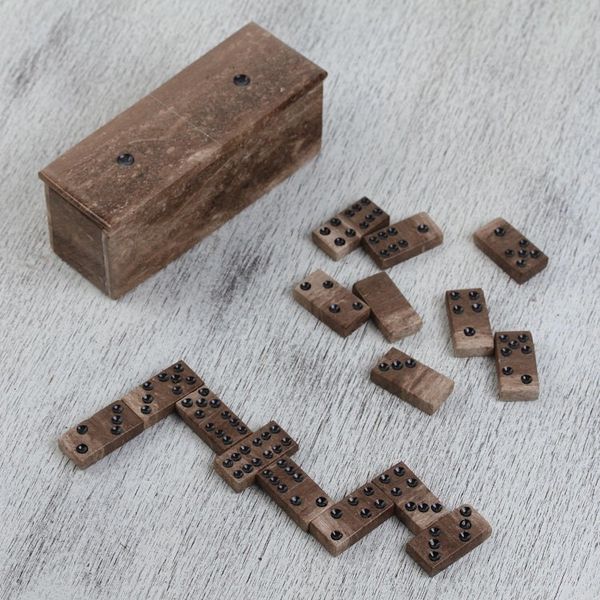 Alternate image for Brown Marble Domino Set from Mexico Rise to the Challenge