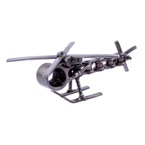 Alternate image for Recycled Auto Part Helicopter Sculpture from Mexico Rustic Helicopter