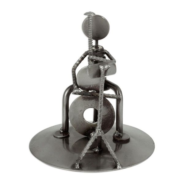 Alternate image for Recycled Car Part Cellist Sculpture Rustic Cellist