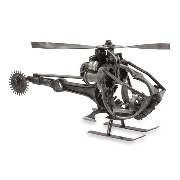 Alternate image for Handcrafted Helicopter Sculpture of Recycled Auto Parts Helicopter