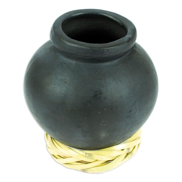 Alternate image for Barro Negro Black Ceramic Decorative Mini Vase Smooth Black