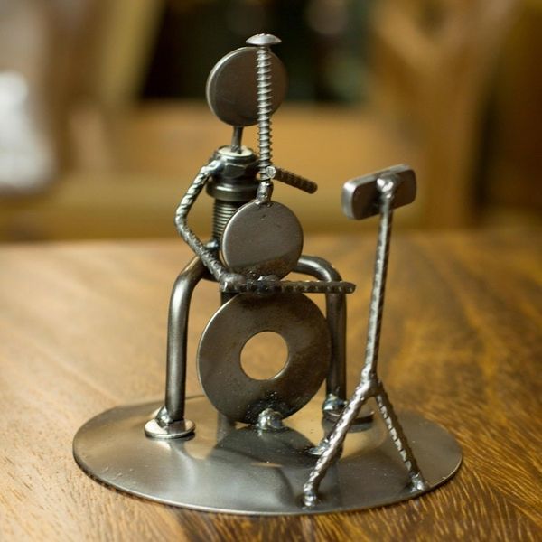Alternate image for Recycled Car Part Cellist Sculpture Rustic Cellist