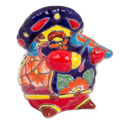 Alternate image for Talavera-Style Ceramic Figurine of a Mariachi with a Violin Violin Mariachi