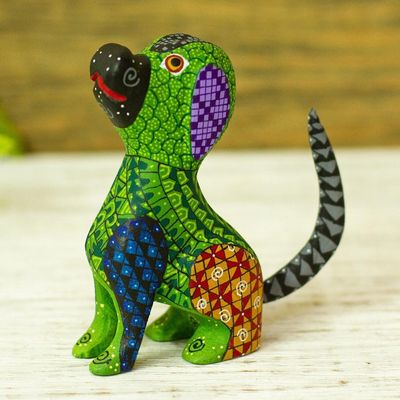 Alternate image for Handmade Dog Alebrije Figurine Playful Pup