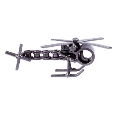 Alternate image for Recycled Auto Part Helicopter Sculpture from Mexico Rustic Helicopter
