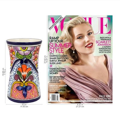 Alternate image for Talavera-Inspired 8-Inch Ceramic Vase from Mexico Radiant Flowers