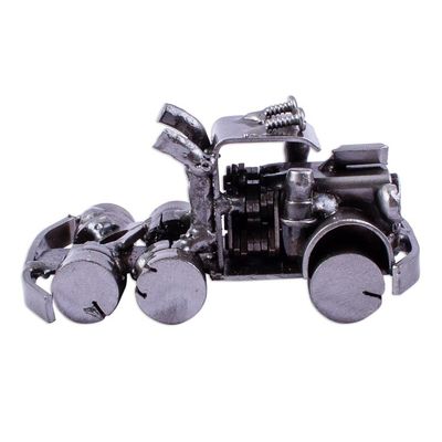 Alternate image for Recycled Scrap Metal Truck Sculpture from Mexico Rustic  Mack Trailer