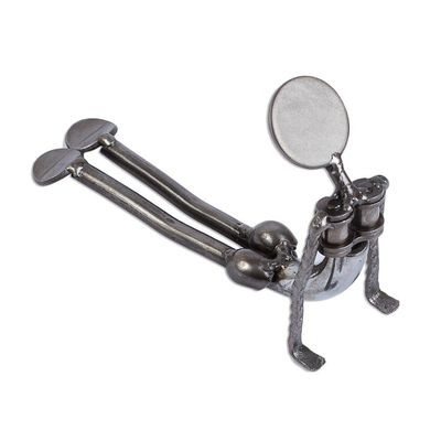 Alternate image for Cobra Pose Yoga Recycled Metal Sculpture Cobra Pose I