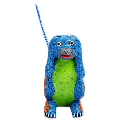 Alternate image for Copal Wood Alebrije Carving of Multicolored Monkey Surprised Monkey