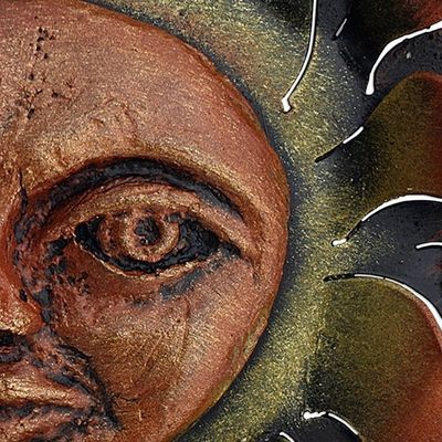 Alternate image for Unique Sun and Moon Steel Wall Panel Autumn Sun