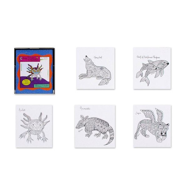 Alternate image for Gift Idea 10 Coloring Postcards of Mexican Animal Alebrijes Alebrije Collection