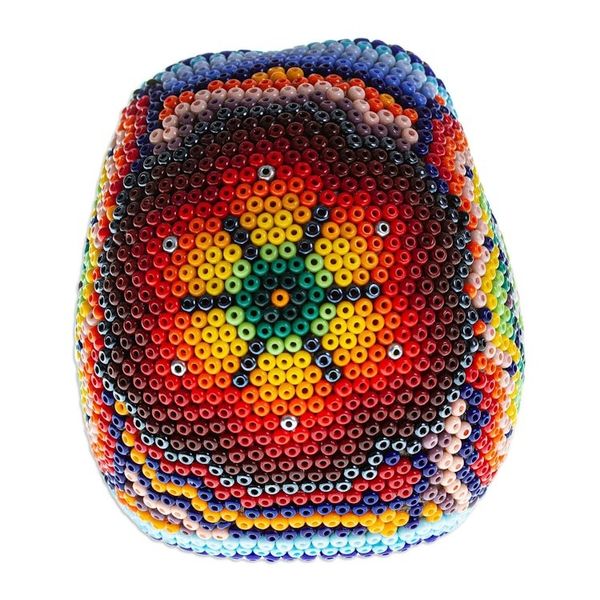 Alternate image for Handmade Beaded Skull Figurine Huichol Grin