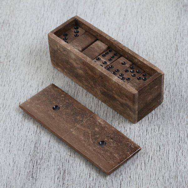 Alternate image for Brown Marble Domino Set from Mexico Rise to the Challenge