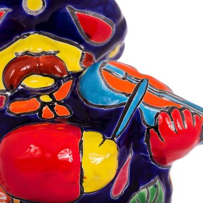 Alternate image for Talavera-Style Ceramic Figurine of a Mariachi with a Violin Violin Mariachi