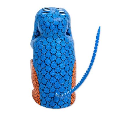 Alternate image for Copal Wood Alebrije Carving of Multicolored Monkey Surprised Monkey