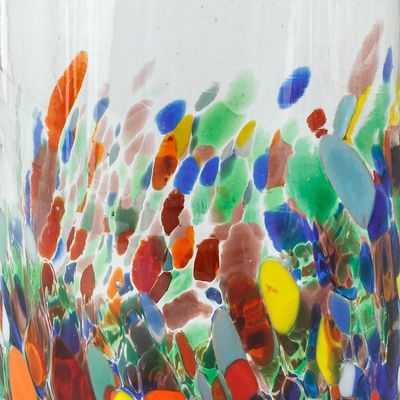Alternate image for Multicolored Spotted Glass Tumblers from Mexico Set of 6 Tonala Garden