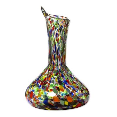 Alternate image for Artisan Crafted Recycled Glass Decanter Jubilant Color