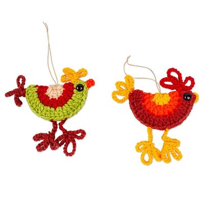 Alternate image for Handmade Chicken Ornaments Charming Chickens