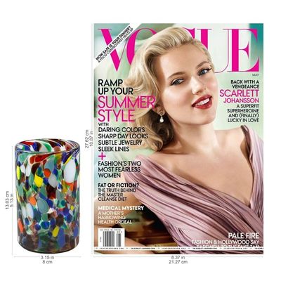 Alternate image for Multicolored Spotted Glass Tumblers from Mexico Set of 6 Large Mod Spots