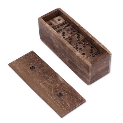 Alternate image for Brown Marble Domino Set from Mexico Rise to the Challenge