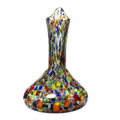 Alternate image for Artisan Crafted Recycled Glass Decanter Jubilant Color