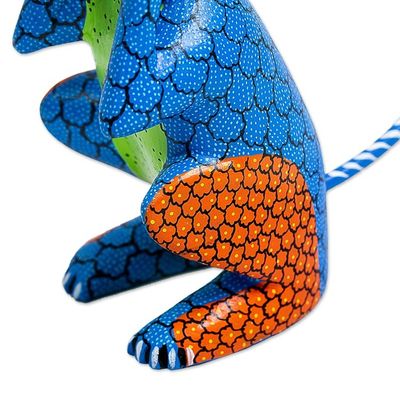 Alternate image for Copal Wood Alebrije Carving of Multicolored Monkey Surprised Monkey