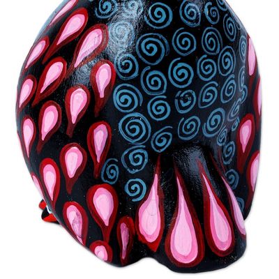 Alternate image for Hand Carved Owl Alebrije with Rosy Wings from Oaxaca Rose Winged Owl