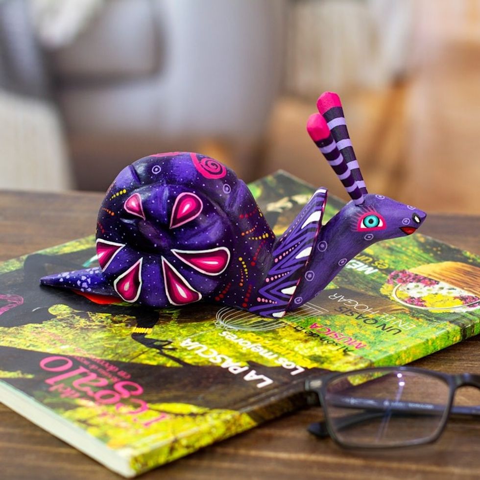 Handcrafted Mexican Folk Art Alebrije Sculpture 'Oaxaca Snail'