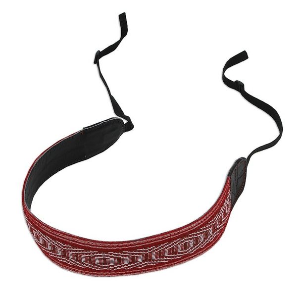 Alternate image for Leather Reinforced Handwoven Brick Red Cotton Camera Strap Chic Catch