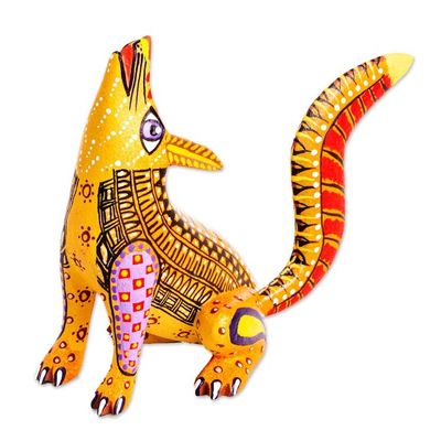 Alternate image for Hand Painted Wood Wolf Alebrije Wild Wolf