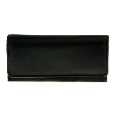 Alternate image for Trifold Black Leather Wallet from Mexico Coporo Black