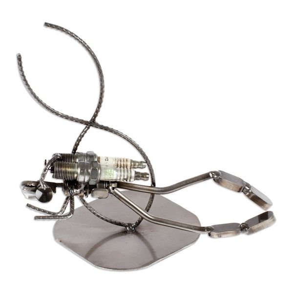 Alternate image for Handcrafted Eco Friendly Recycled Metal Sculpture Rustic Scuba Diver