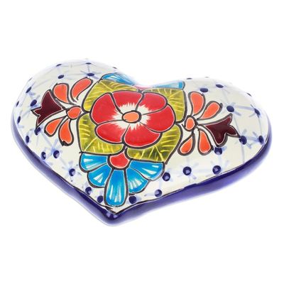 Alternate image for Heart-Shaped Floral Hacienda-Themed Ceramic Sculpture Heart of the Hacienda