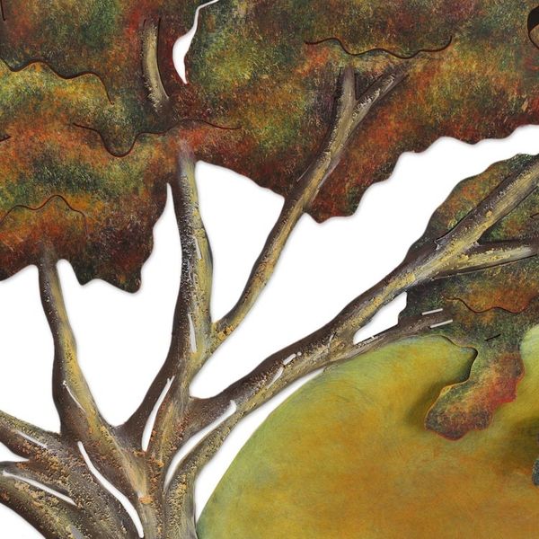 Alternate image for Oak Tree at Sunset Hand Crafted Steel Wall Art from Mexico Sunset Oak
