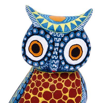 Alternate image for Handcrafted Copal Wood Alebrije Owl Figurine from Mexico Owl Delight