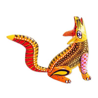 Alternate image for Hand Painted Wood Wolf Alebrije Wild Wolf