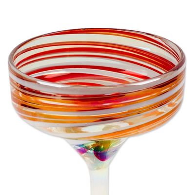 Alternate image for Pair of Eco-Friendly Handblown Margarita Glasses from Mexico Sophisticated Enchantment