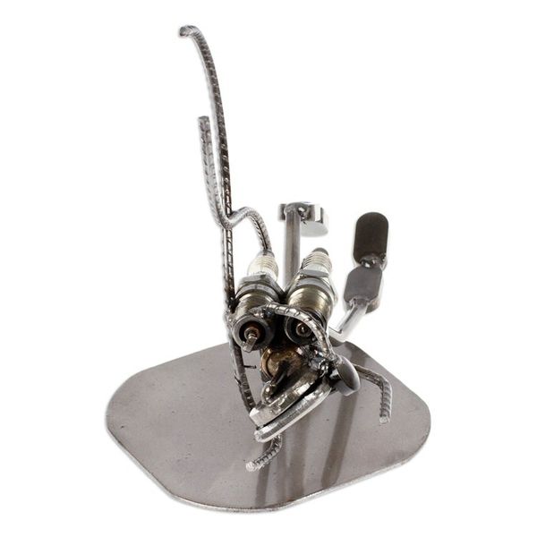 Alternate image for Handcrafted Eco Friendly Recycled Metal Sculpture Rustic Scuba Diver
